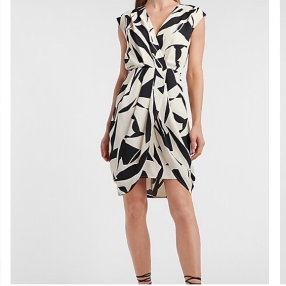 Express Dresses & Skirts - Express Abstract Black and Cream Mini Dress